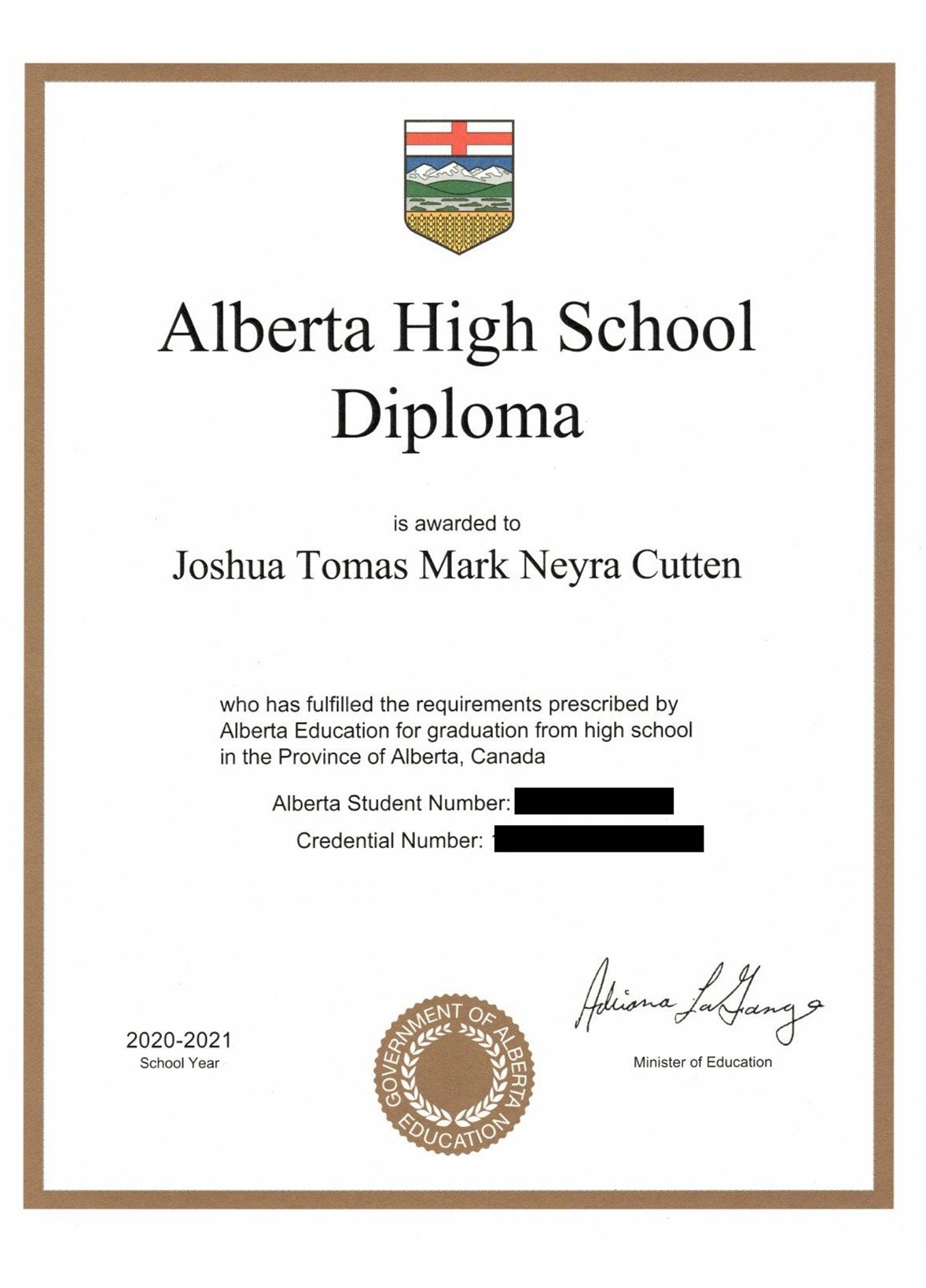 Alberta high school diploma